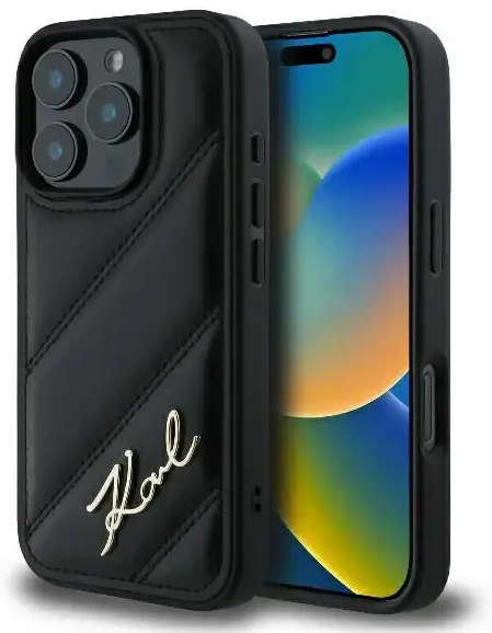 Karl Lagerfeld KLHCP16LPQDSMGK iPhone 16 Pro 6.3" czarny|black hardcase Quilted Signature