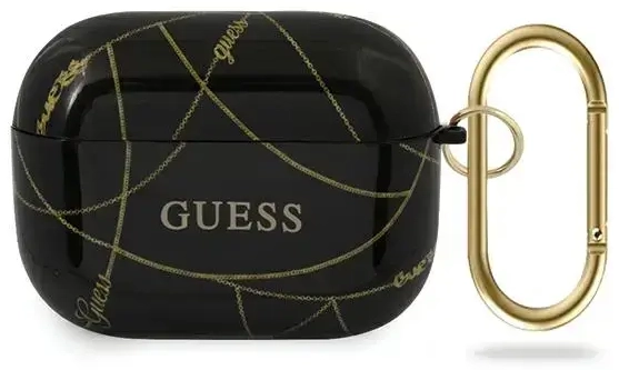 Guess GUACAPTPUCHBK AirPods Pro cover czarny|black Gold Chain Collection