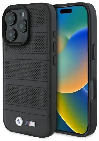 BMW BMHMP16X23PUSPK iPhone 16 Pro Max     6.9" czarny|black hardcase M Perforated And Stitched Line MagSafe