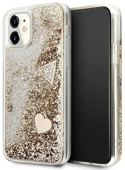 Guess GUOHCN61GLHFLGO iPhone 11 6,1" | Xr gold|złoty hardcase Glitter Charms