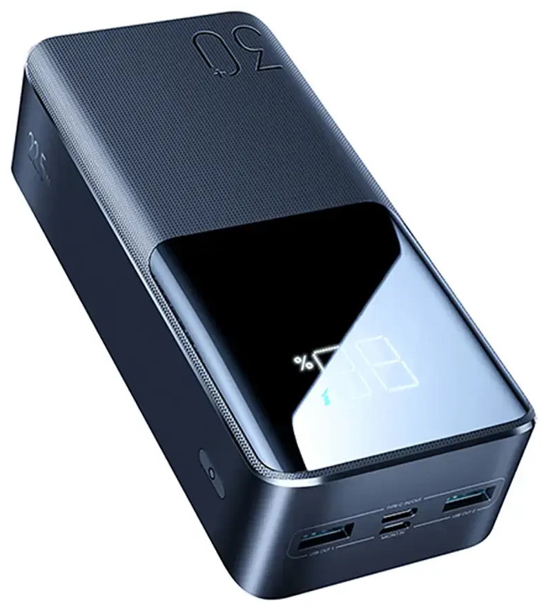 Joyroom JR-QP193 išorinė baterija (powerbank) | 30 000 mAh | 22.5W | PD, QC | USB-C, USB-A, Micro USB | juodas