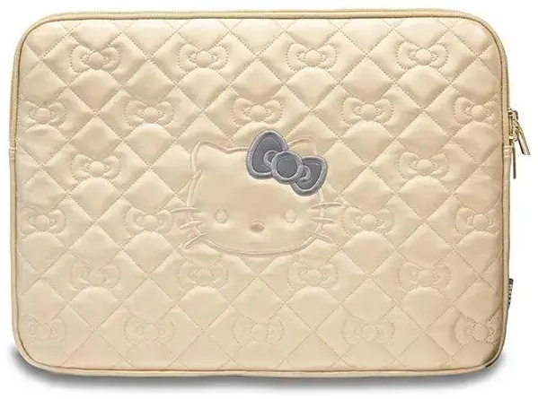 Hello Kitty Sleeve HKCSZPEKHBPD 14" złoty|gold Zip PU Quilted Bows