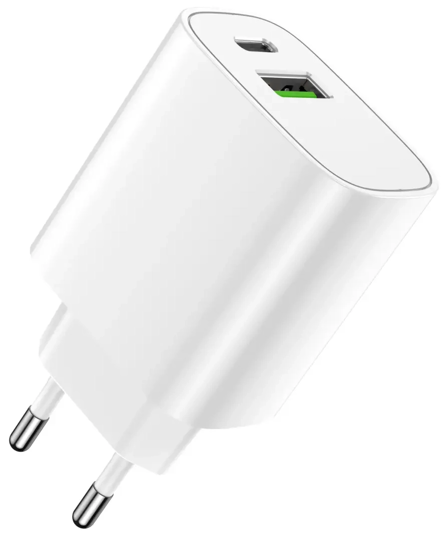 Forever LS-04 reisilaadija | 20W | PD, QC | USB-A, USB-C | valge