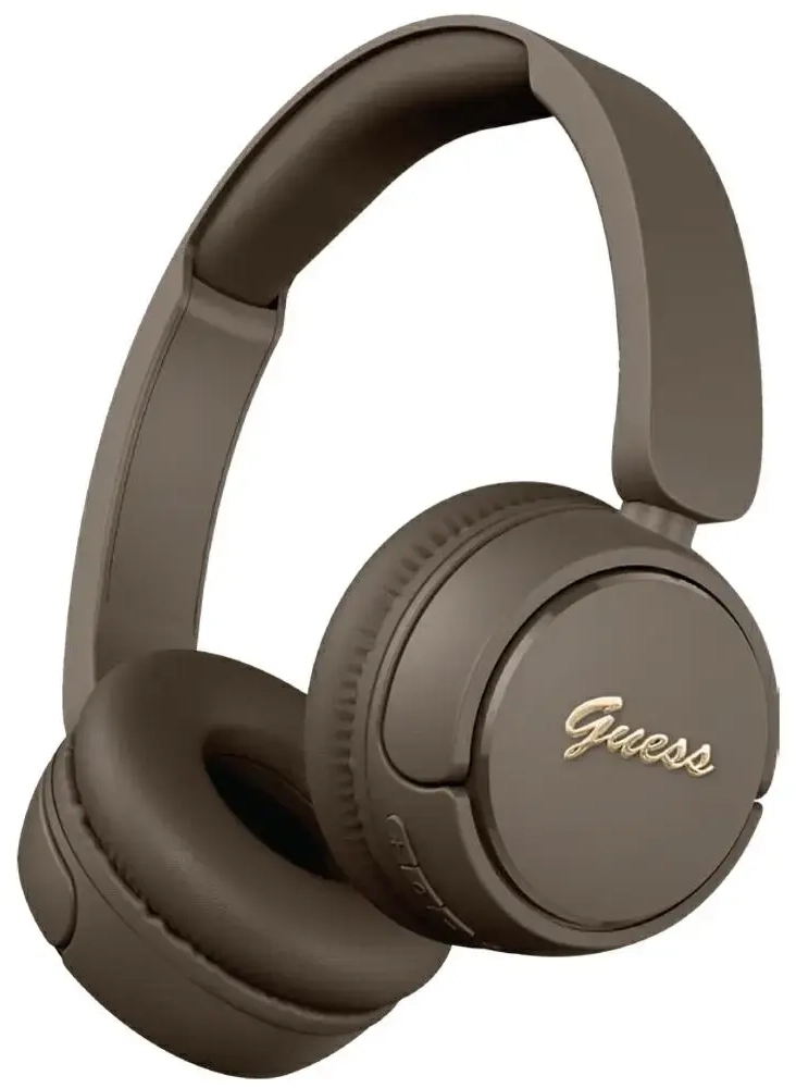 Headphones Guess Bluetooth 5.3 Metal Logo Script brown