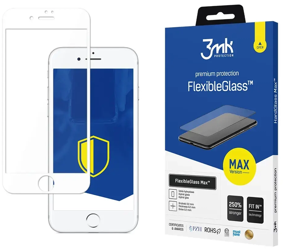 Apple iPhone 7|8 Plus White - 3mk FlexibleGlass Max™ screen protector