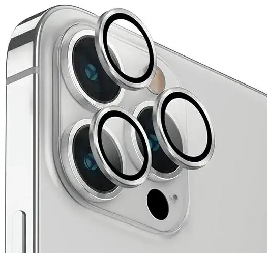 Uniq Optix Aluminum Camera Lens Protector for iPhone 14 Pro | 14 Pro Max camera lens with applicator - silver