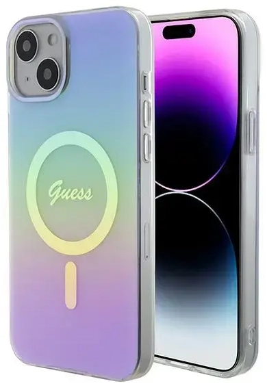 Guess GUHMP15SHITSU iPhone 15 6.1" fioletowy|purple hardcase IML Iridescent MagSafe