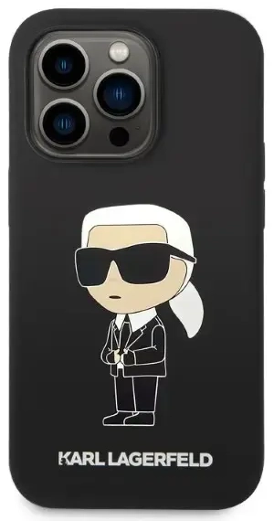 Karl Lagerfeld KLHMP14LSNIKBCK iPhone 14 Pro 6,1" hardcase czarny|black Silicone Ikonik Magsafe