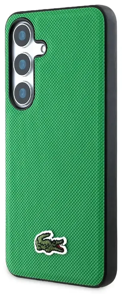 Lacoste Iconic Petit Pique Woven Logo MagSafe Case for Samsung Galaxy S25 Green