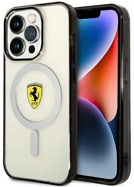 Ferrari FEHMP14XURKT iPhone 14 Pro Max 6.7" przezroczysty|transparent hardcase Outline Magsafe