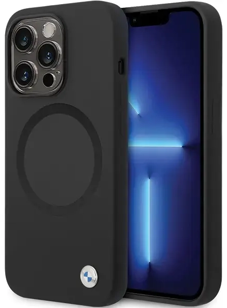BMW BMHMP14XSILBK2 iPhone 14 Pro Max 6.7" czarny|black Signature Liquid Silicone MagSafe