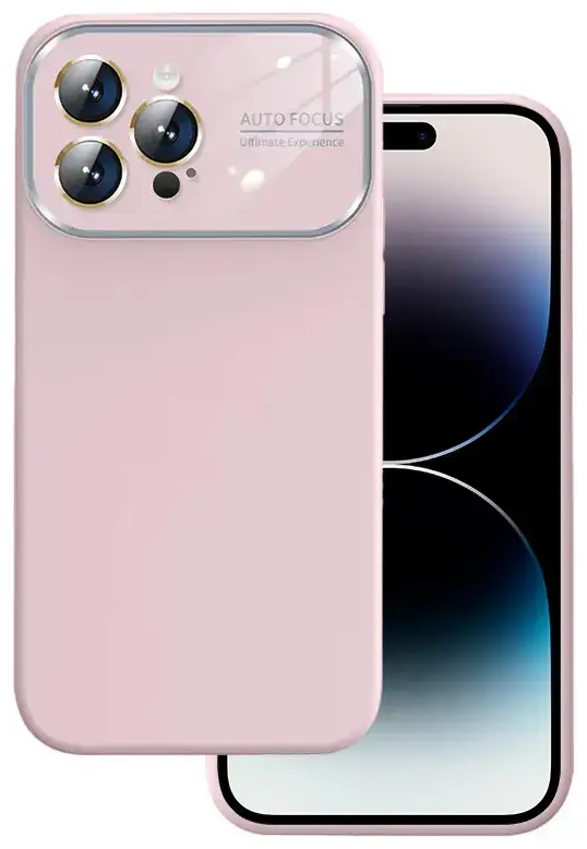 Soft Silicone Lens Case for Iphone 14 Pro light pink