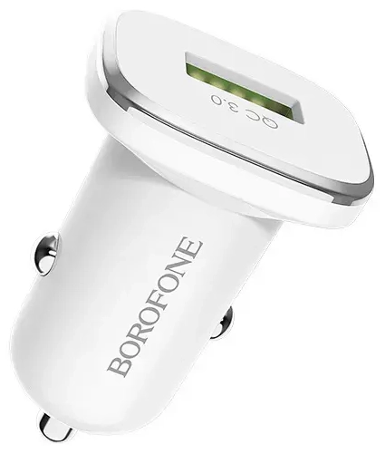 Borofone BZ12A automobilinis įkroviklis | 18W | QC | USB-A | baltas