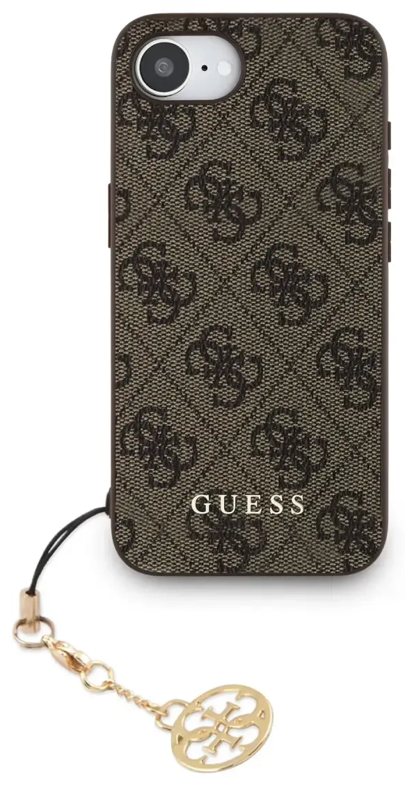 Guess 4G Charm чехол для телефона для iPhone 16 коричневый