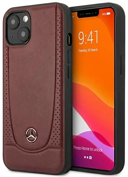 Mercedes MEHCP15SARMRE iPhone 15 | 14 | 13 6.1" czerwony|red hardcase Leather Urban Bengale