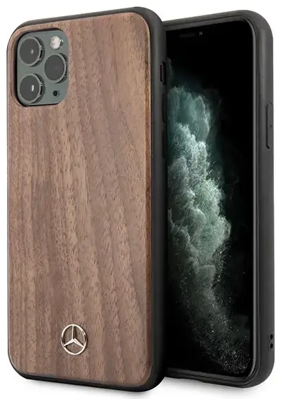Mercedes MEHCN58VWOLB iPhone 11 Pro hard case brązowy|brown Wood Line Walnut