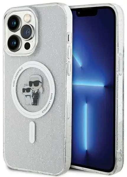 Karl Lagerfeld KLHMP15XHGKCNOT iPhone 15 Pro Max 6.7" transparent hardcase Karl&Choupette Glitter MagSafe