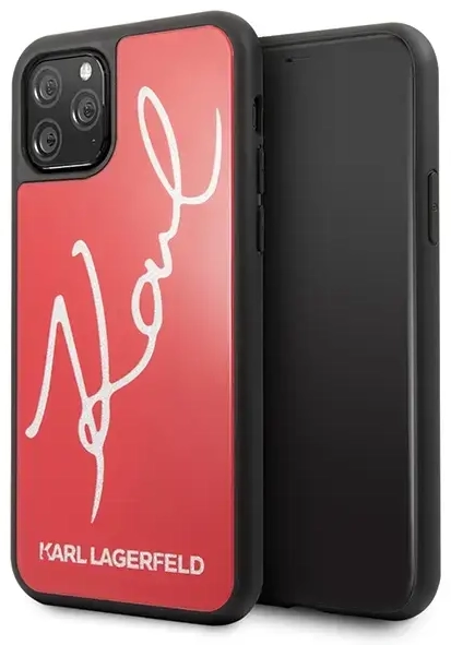 Karl Lagerfeld KLHCN65DLKSRE iPhone 11 Pro Max czerwony|red hard case Signature Glitter