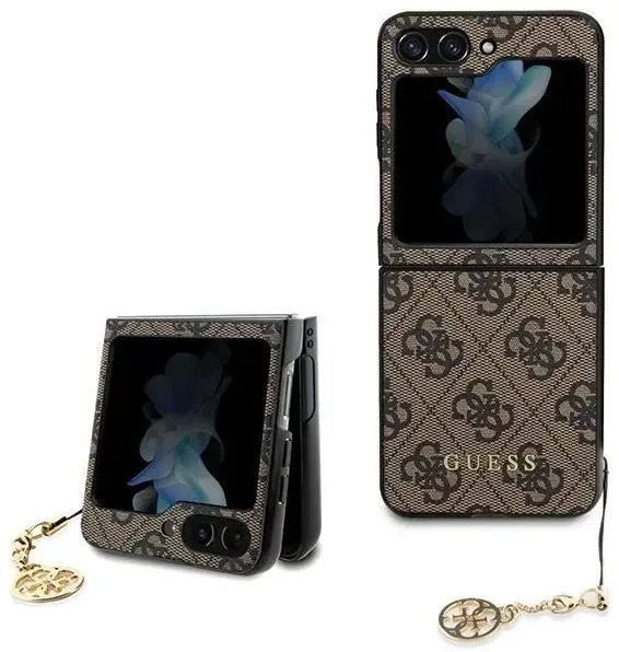 Guess GUHCZF5GF4GBR F731 Z Flip5 brązowy|brown hardcase 4G Charms Collection