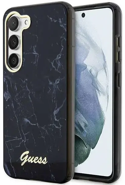 Guess GUHCS23SPCUMAK S23 S911 czarny|black hardcase Marble