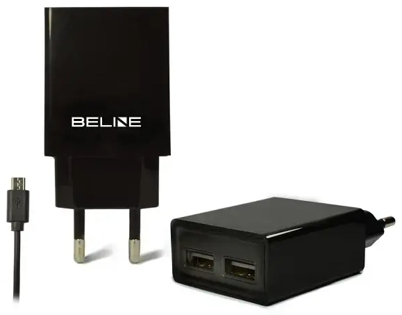 Beline tīkla lādētājs | 10W | USB-A, Micro USB | melns