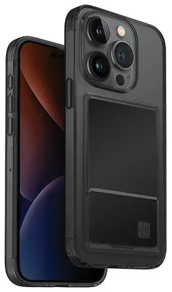 UNIQ etui Air Fender ID iPhone 15 Pro Max 6.7" szary|smoked grey tinted Cardslot