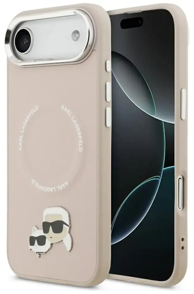 Karl Lagerfeld Karl & Choupette Pins MagSafe Case for iPhone Air Pink