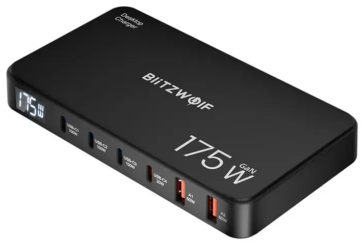 BlitzWolf BW-S30 tīkla lādētājs | 175W | USB-C, USB-A