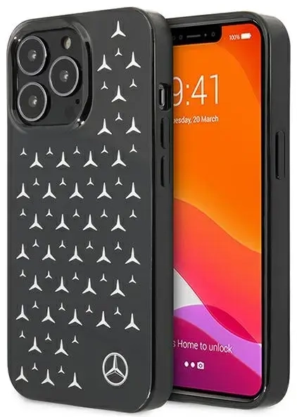 Mercedes MEHCP13LESPBK iPhone 13 Pro | 13 6,1" czarny|black hardcase Silver Stars Pattern