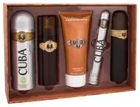 Cuba Must Have Gold dovanų rinkinys: 100 ml EDT, 35 ml EDT, 100 ml After Shave, 200 ml dušo želė ir 200 ml deospray