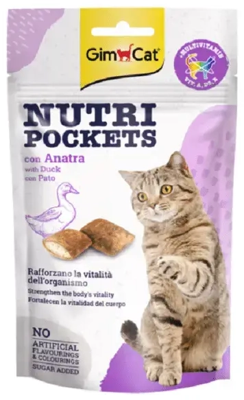 Cat treats : GIMBORN Nutri Pockets with Duck, 60gr