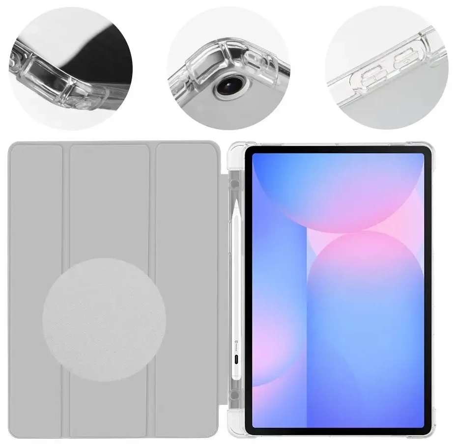 OBAL:ME MistyTab vāciņš Samsung Galaxy Tab S10 Lite/S9/S9 FE/S10 FE Light Gray