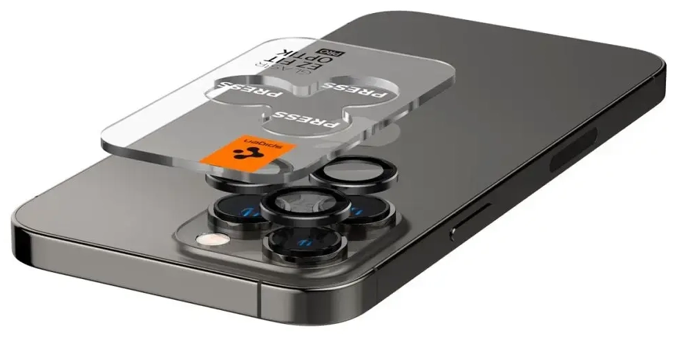 Spigen OPTIK.TR âEZ FITâ CAMERA PROTECTOR 2-PACK IPHONE 14 PRO | 14 PRO MAX | 15 PRO | 15 PRO MAX | 16 PRO | PRO MAX BLACK
