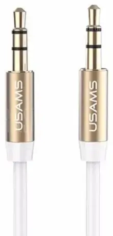 USAMS adapteris audio jack 3,5mm - 3,5mm 1m baltas YP102 (YP-01)