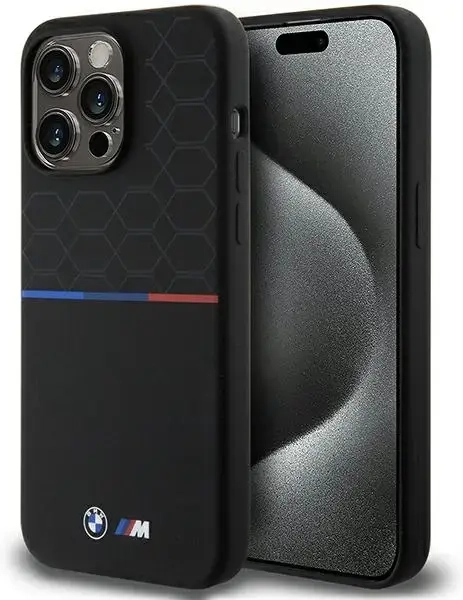 BMW BMHMP15X22SMPK iPhone 15 Pro Max 6.7" czarny|black hardcase M Silicone Pattern MagSafe