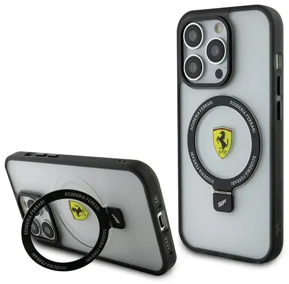 Ferrari FEHMP15LUSCAH iPhone 15 Pro 6.1" transparent hardcase Ring Stand 2023 Collection MagSafe