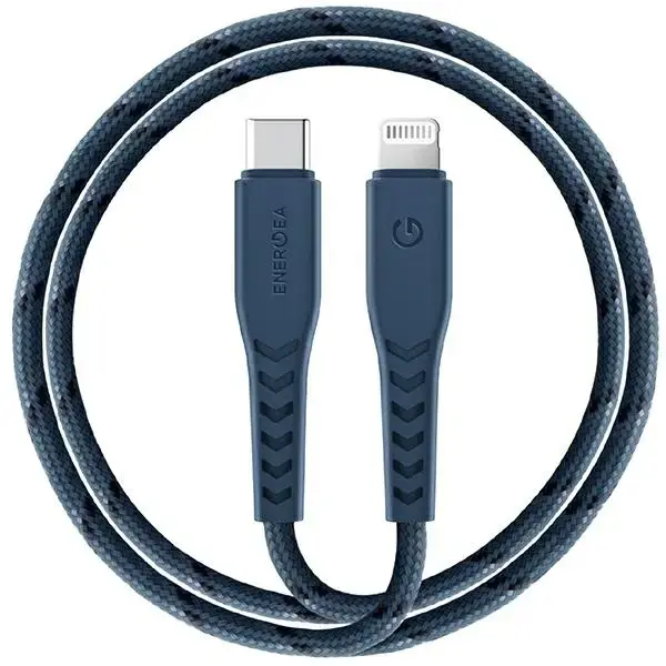 Energea Nyloflex andmeedastus- ja laadimiskaabel | MFI | USB-C – Lightning | 15W | 1.5m | sinine