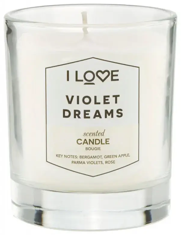 I Love, Signature Collection, bergamott, roheline õun, Parma kannikesed, roos, lõhnaküünal, 160 g