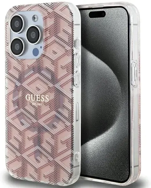 Guess GUHMP15XHGCUSTGP iPhone 15 Pro Max 6.7" różowy|pink hardcase IML GCube MagSafe