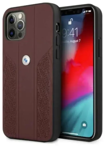 Etui BMW BMHCP12MRSPPR iPhone 12|12 Pro 6,1" czerwony|red hardcase Leather Curve Perforate