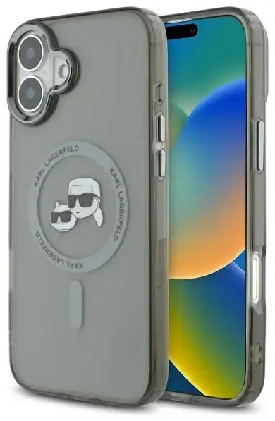 Karl Lagerfeld KLHMP16MHLSKCK iPhone 16 Plus 6.7" black hardcase IML Metal Karl&Choupette Head