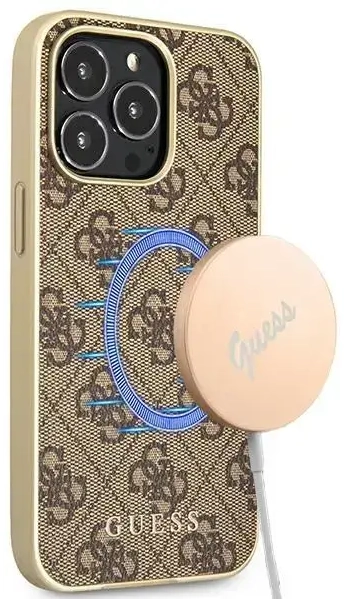 Guess GUHMP13LG4GB iPhone 13 Pro | 13 6.1" brown|brown hard case 4G Collection Magsafe