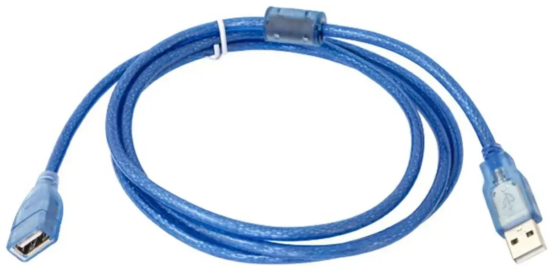 Fusion USB 2.0 extension cable 1.3m with ferrite ring (blue)