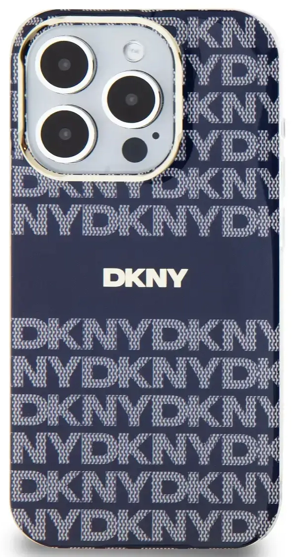 DKNY PC|TPU Repeat Pattern Tonal Stripe Magsafe Case for iPhone 13 Pro Blue