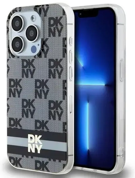 DKNY DKHMP14XHCPTSK iPhone 14 Pro Max 6.7" czarny|black hardcase IML Checkered Mono Pattern & Printed Stripes MagSafe