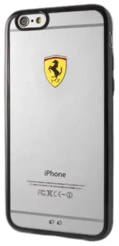 Ferrari kõvakest FEHCP6BK iPhone 6|6S racing shield läbipaistev must