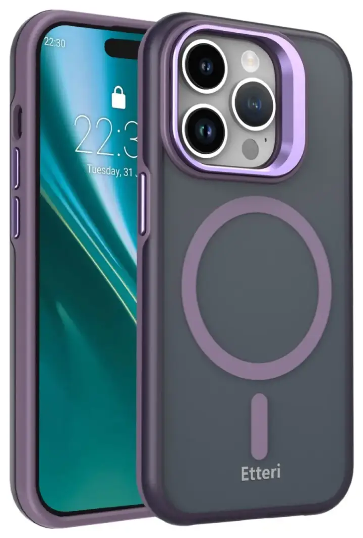 Etteri Morning Fog phone case with MagSafe support for iPhone 14 Pro purple