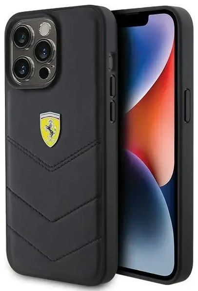 Ferrari FEHCP15XRDUK iPhone 15 Pro Max 6.7" czarny|black hardcase Quilted Metal Logo