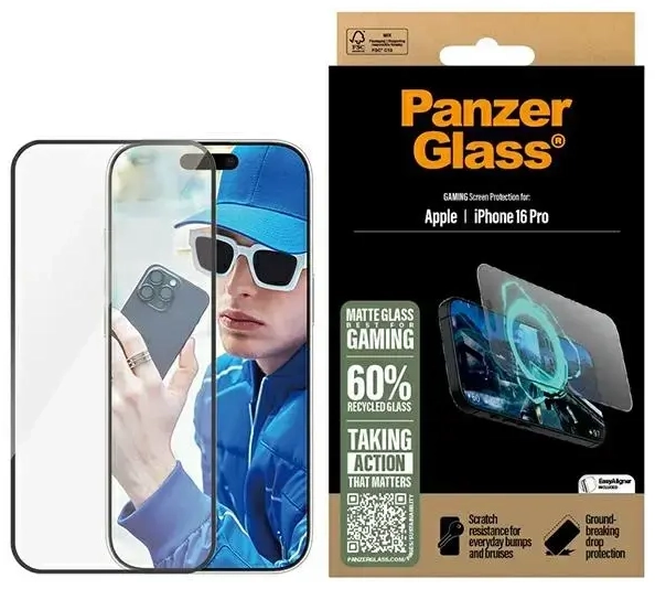 PanzerGlass Gaming Screen Protector iPhone 16 Pro 6.3" Ultra-Wide Fit 2858