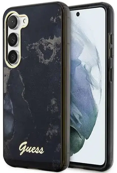Guess GUHCS23SHTMRSK S23 S911 czarny|black hardcase Golden Marble Collection